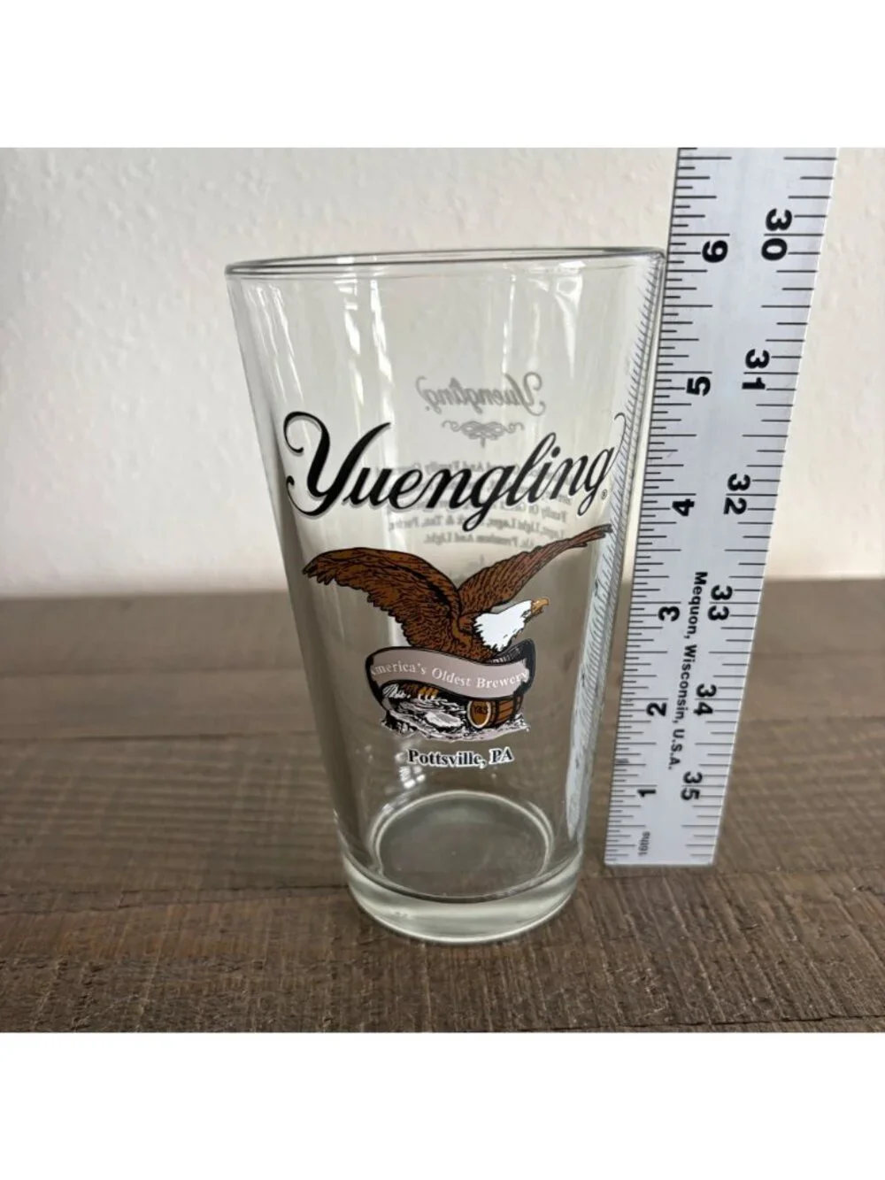 Yuengling Pint Glass Embossed‎ America's Oldest Brewery Eagle16 oz Pottsville PA